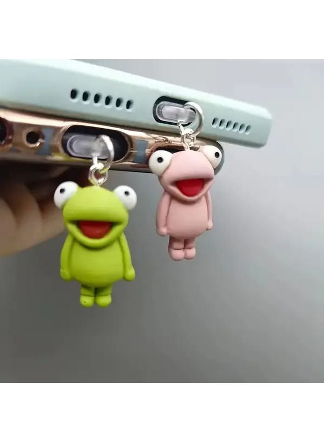 Pink Frog Dust Plug Charging Port Cap For iPhone 5 14 Waterproof ABS Material Gift - Image 2